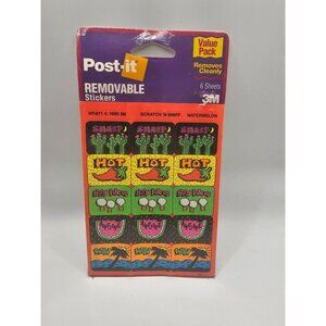 Post-It Scratch N Sniff Watermelon Removable Sticker Pack 6 Sheets 1990 3M Colle